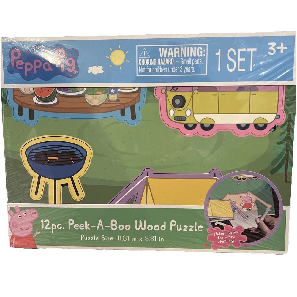 Peppa Pig Peek A Boo Wood Puzzle 12 PC